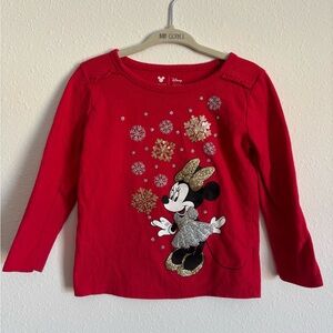 Disney Red Long Sleeve Minnie Mouse Tee